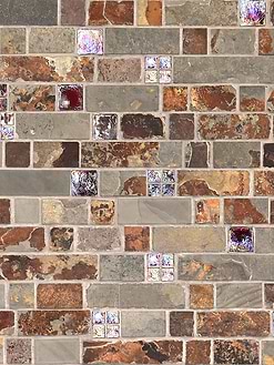 Slate Burgundy Glass Subway Backsplash Tile BA1026
