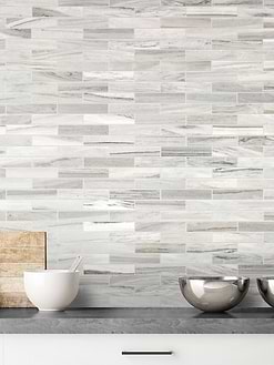 modern subway white gray brown marble kitchen backsplash tile BA1034