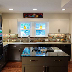 Slate Burgundy Glass Mosaic Backsplash Tile Gray Black Granite Countertop BA1026