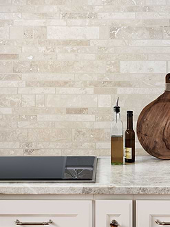 Light ivory travertine beige color subway backsplash tile BA1092