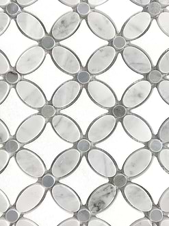 White & gray marble flower pattern floor wall mosaic tile