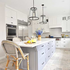 modern kitchen flower marble backsplash tile