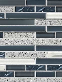 Gray Blue Quartz Glass Kitchen Backsplash Tile Cabinet Cambria Countertop BA62037