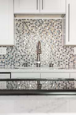 Blue Gray Hexagon Glass Marble Mosaic Tile BA62026 1