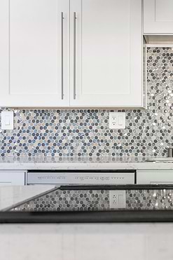 Blue Gray Hexagon Glass Marble Mosaic Tile BA62026 2
