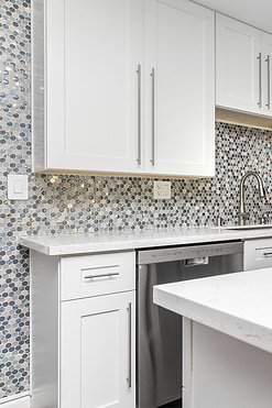 Blue Gray Hexagon Glass Marble Mosaic Tile BA62026 4
