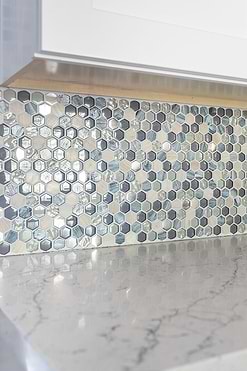 Blue Gray Hexagon Glass Marble Mosaic Tile BA62026 5