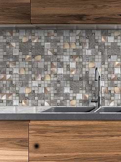 Copper gray metal glass backsplash tile BA62010