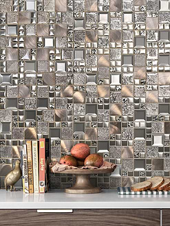 Glass and metal copper gray color backsplash tile BA62010 thumb