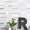 White Interlocking Marble Glass Metal Backsplash Tile BA62032