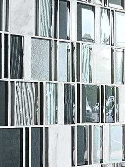 Gray Blue Silver Glass Marble Mosaic Backsplash Tile BA1191 4