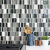 Gray Blue Silver Glass Marble Mosaic Backsplash Tile BA1191