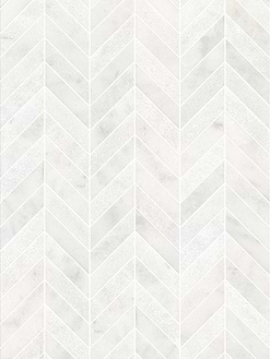 White modern marble chevron mosaic backsplash tile BA631613