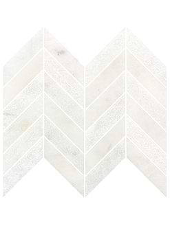 White modern marble chevron mosaic backsplash tile BA631613
