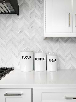 White modern marble chevron mosaic backsplash tile 3 BA631613