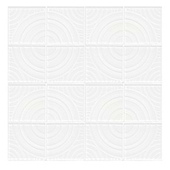White glass backsplash tile with 3D pattern BA64001 1