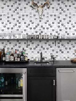 Bar Design Modern Glass Marble Backsplash Tile BA62047
