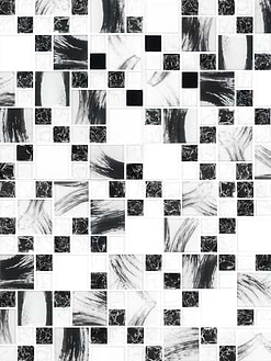 Black White Glass Mosaic Backsplash Tile BA64002