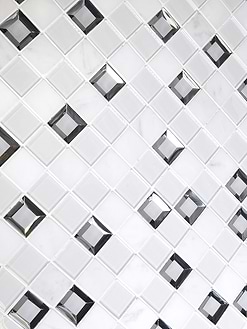 Modern White Glass Marble Mirror Backsplash Tile 4 BA62047