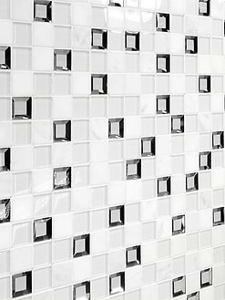 Modern White Glass Marble Mirror Backsplash Tile 6 BA62047