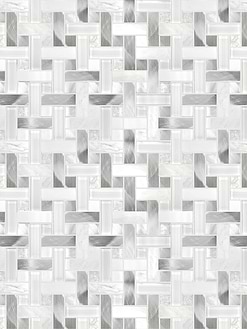 Modern White Metal Marble Glass Backsplash Tile BA1215