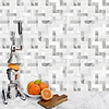 Modern White Metal Marble Glass Backsplash Tile BA1215