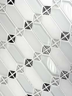 White Glass Marble Modern Backsplash Tile 3 BA62048