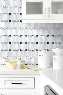 White Quartz Countertop Glass Marble Kitchen Backsplash Tile
