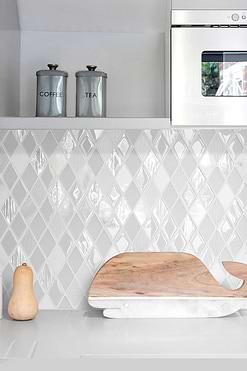 White Unique Glass Marble Kitchen Backsplash Tile Ba62046 3