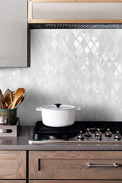 White Unique Glass Marble Kitchen Backsplash Tile Ba62046 8