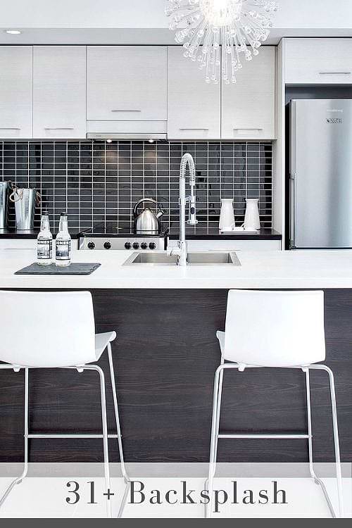 black subway backsplash tile ideas kitchen countertops