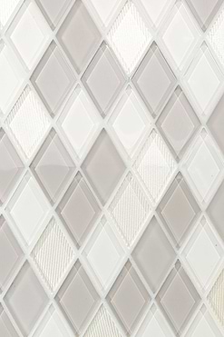 Beige Glass Rhomboid Design Kitchen Backsplash Tile