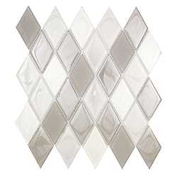 Beige Glass Rhomboid Design Kitchen Backsplash Tile