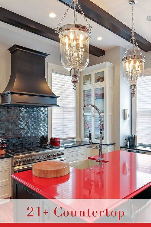 red countertop