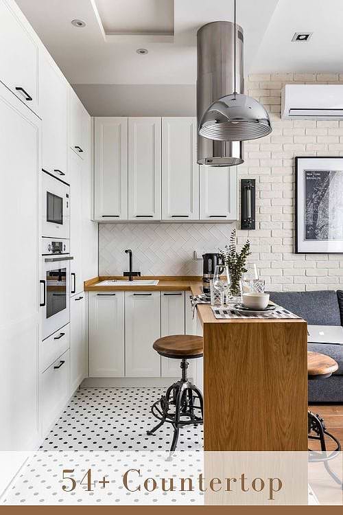 white cabinets with butcher block countertops 2