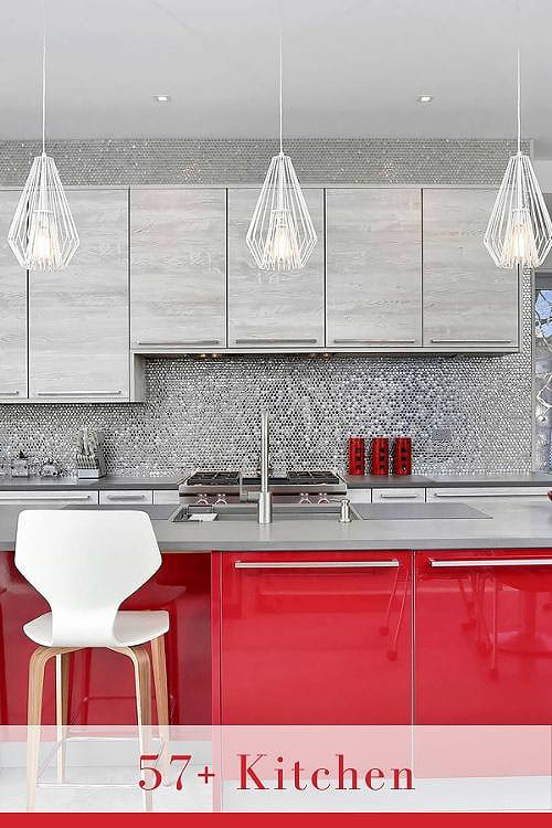 red kitchen cabinets
