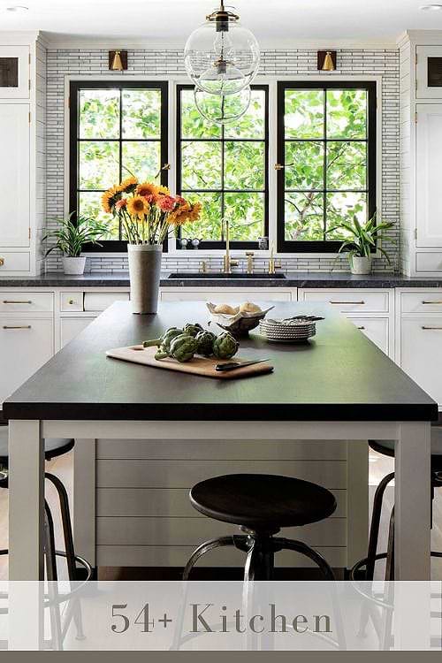 white cabinets black countertops