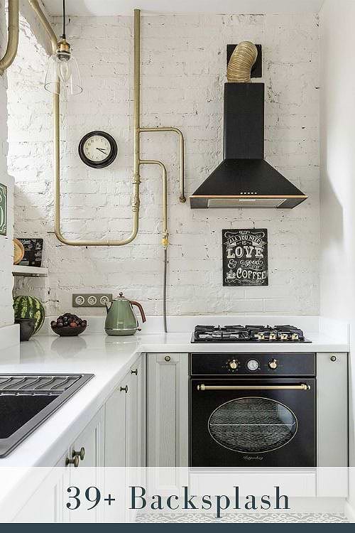 White Brick Backsplash 1