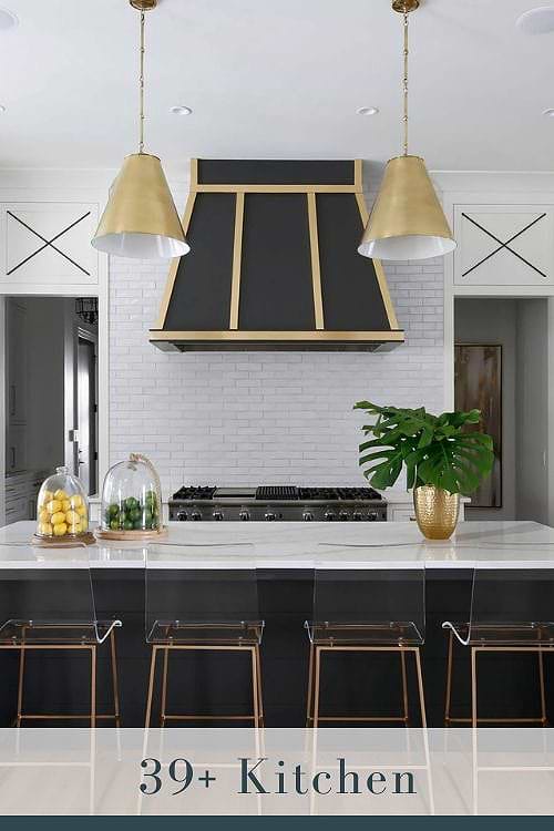 Black Cabinets with White Backsplash