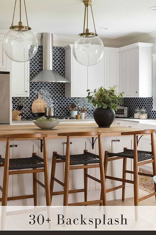 Fish Scale Tile Backsplash