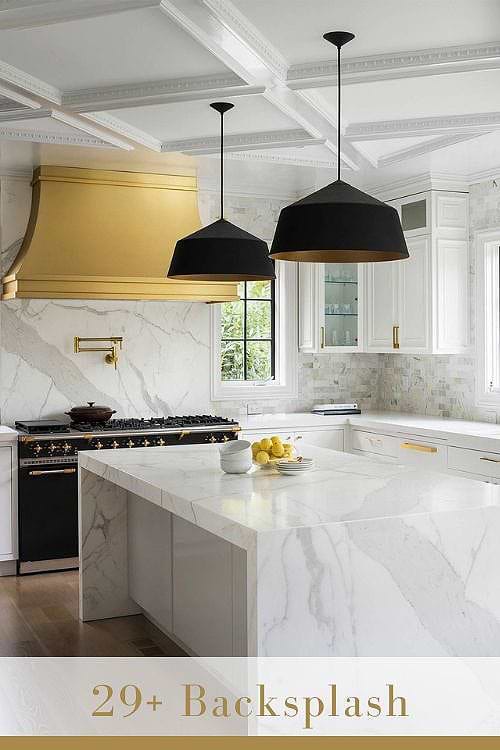 Gray and White Backsplash