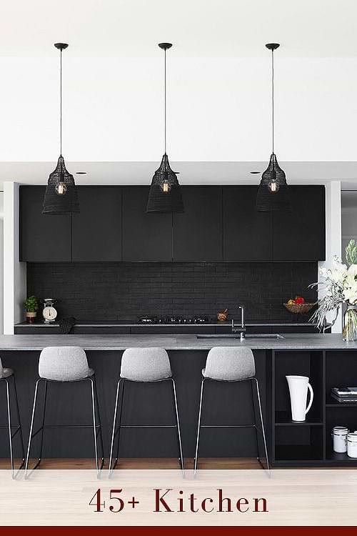 Modern Backsplash with Dark Cabinets