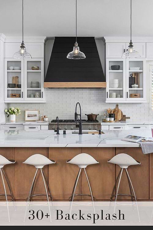 White Glass Tile Backsplash