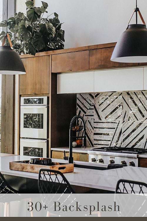 Modern Black and White Backsplash