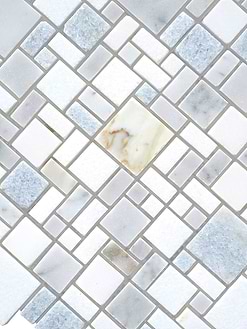 Blue White Marble Mosaic Backsplash Tile BA7001 2
