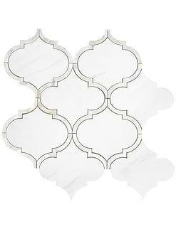Mother of Pearl Waterjet White Mosaic Backsplash Tile BA7008 14