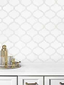 Mother of Pearl Waterjet White Mosaic Backsplash Tile BA7008