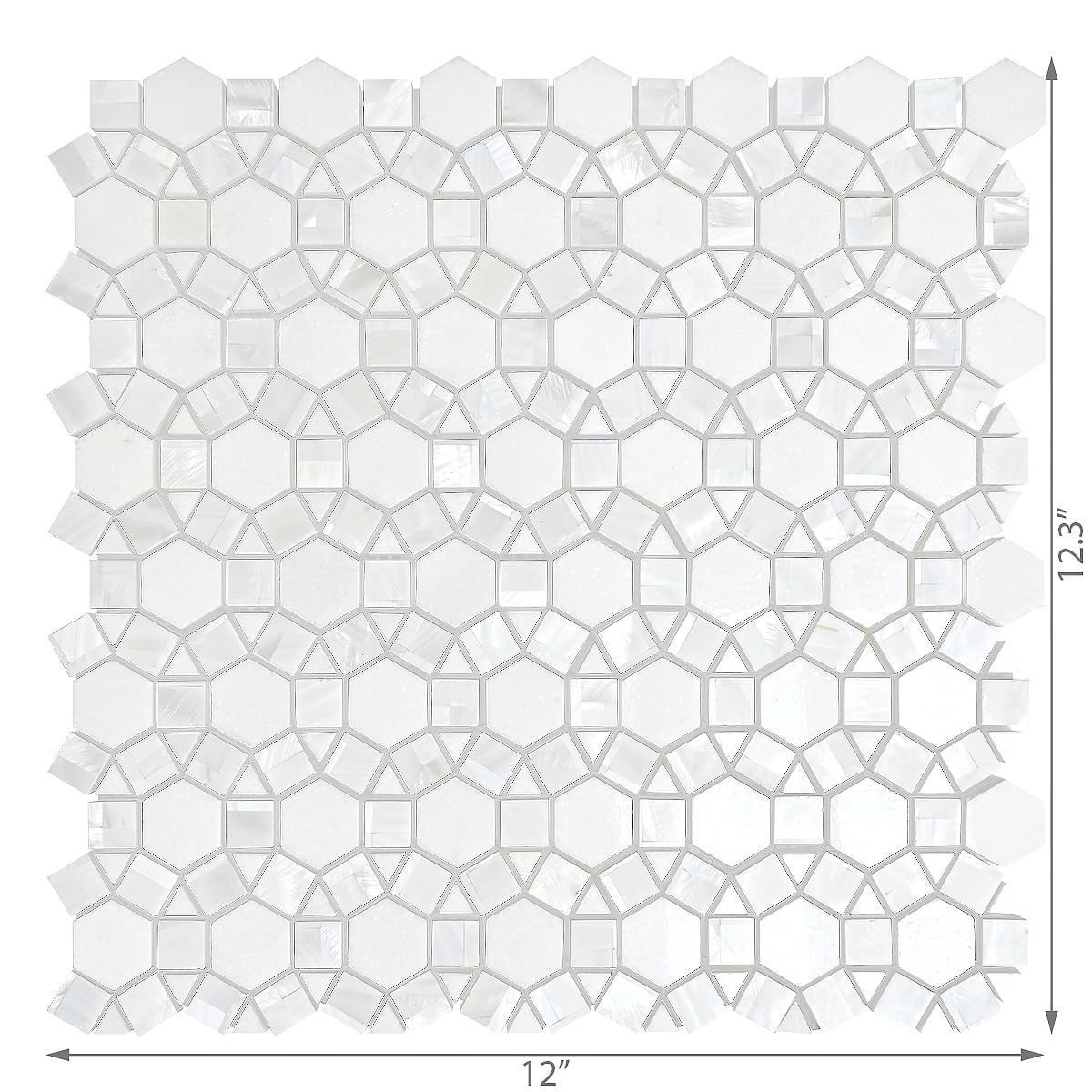 Pearl White Marble Mosaic Backsplash Tile BA7002 7