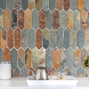 Rustic brown gray picket slate mosaic backsplash tile BA1066 6