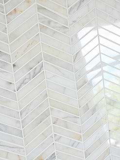 Warm Gold White Gray Chevron Mosaic Backsplash Tile BA6312 2